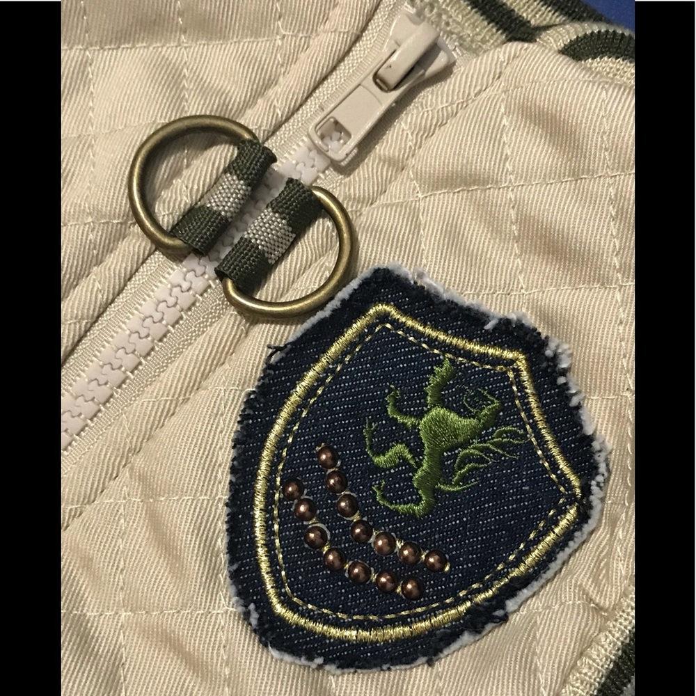 NWOT Beige twill quilted bomber jacket for dog - Picture 12 of 13